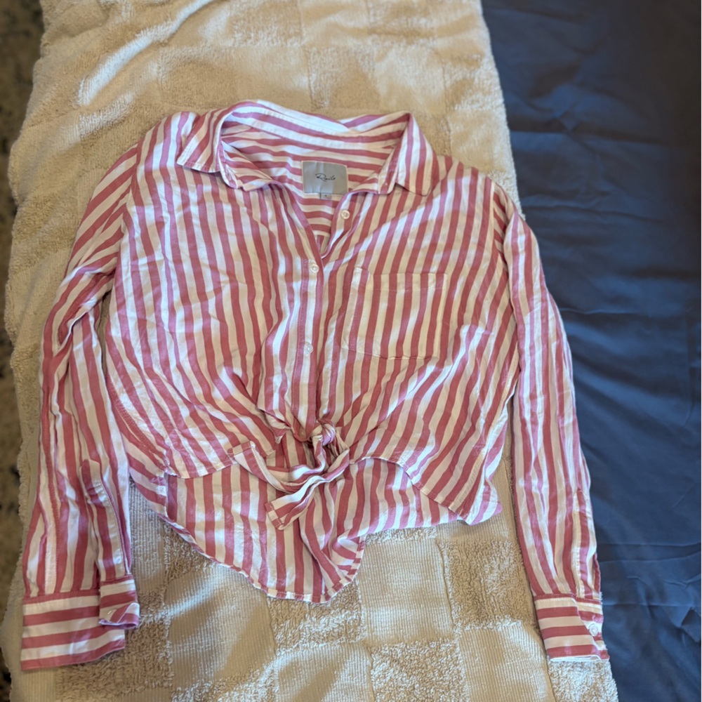 Rails Pink and White Striped top